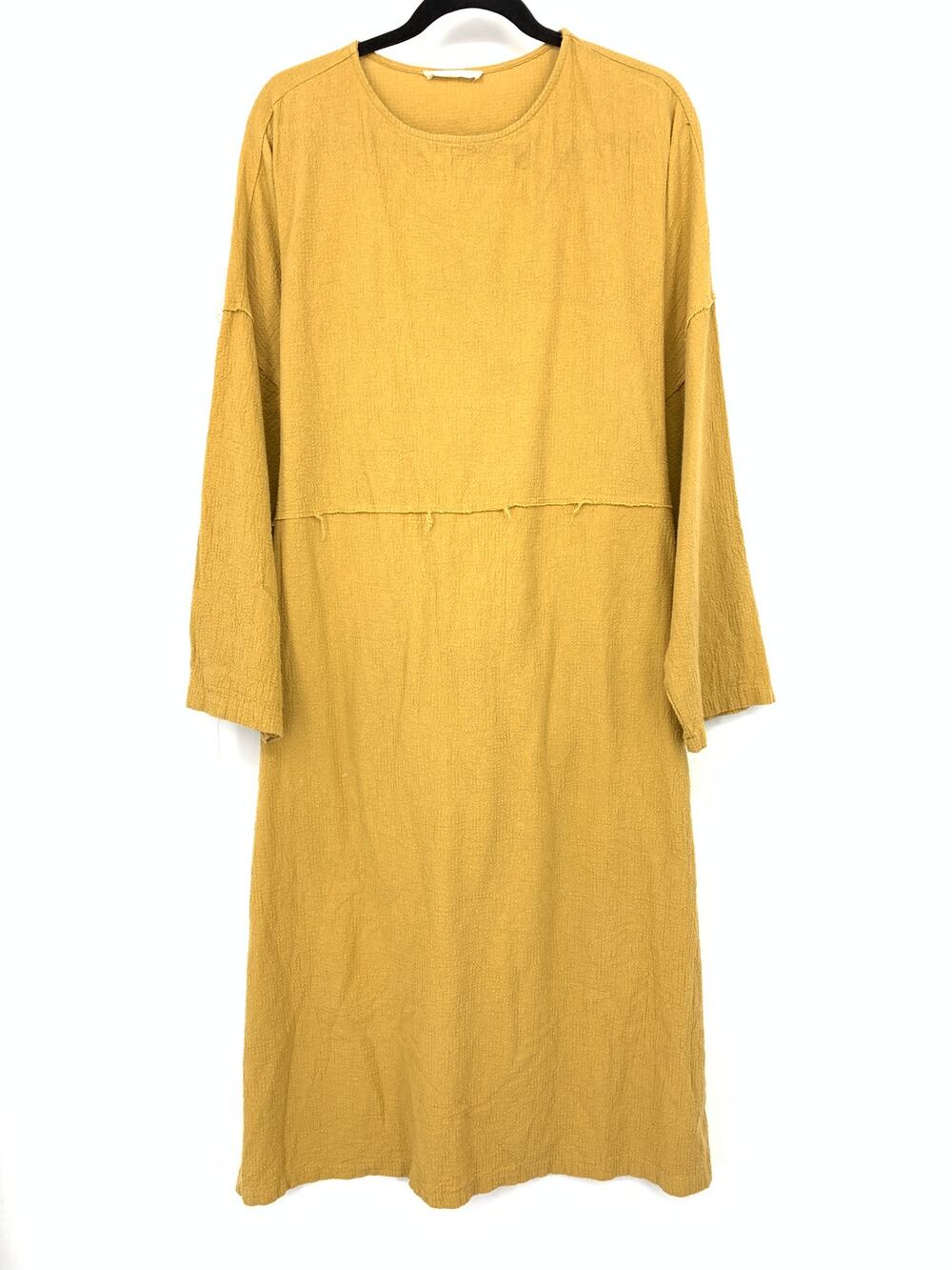April Meets October Long Sleeve Shift Dress Womens O/S Golden Yellow Tie Waist